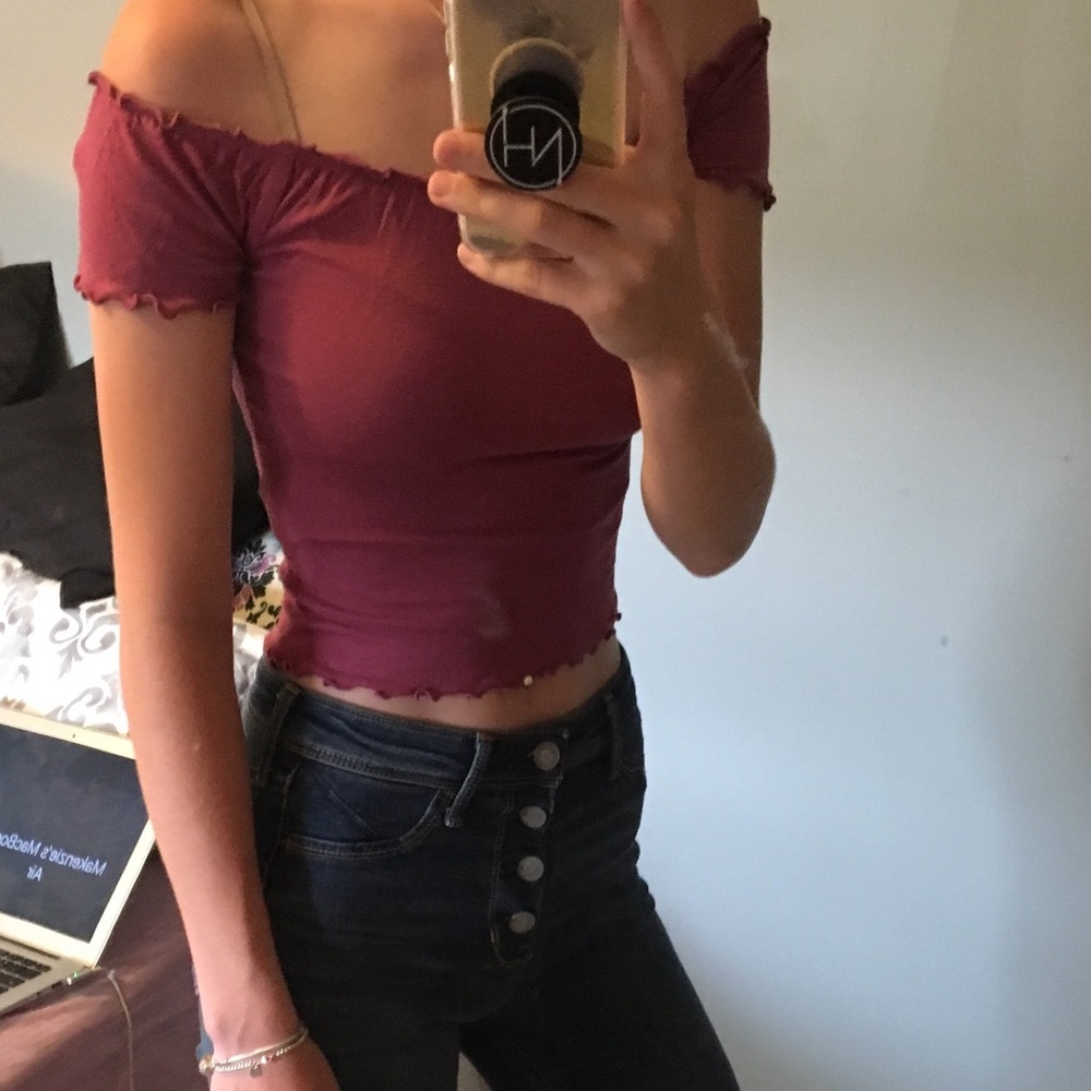 off the shoulder crop top
